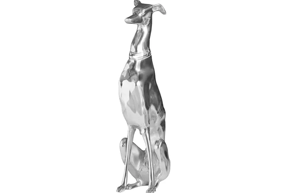 Riess-Ambiente Dekoration > Elegante Windhund Skulptur GREYHOUND 70cm Aluminium Design Figur
