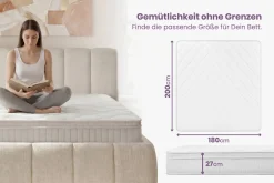 Riess-Ambiente Polsterbetten|Matratzen & Topper > Ergonomische Boxspringmatratze CLOUD FLEX 180x200cm Tonnentaschenfederkern 7-Zonen