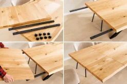 Riess-Ambiente Esstische|Mehr... > 2er Set Ansteckplatten WILD OAK 50cm natur Wildeiche geölt Massivholz Esstisch Verlängerung Baumkante