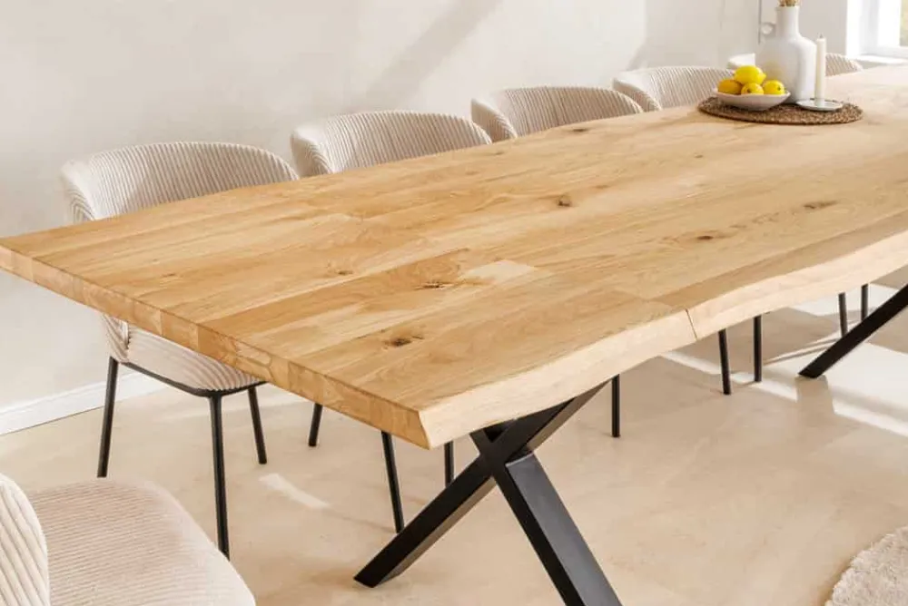 Riess-Ambiente Esstische|Mehr... > 2er Set Ansteckplatten WILD OAK 50cm natur Wildeiche geölt Massivholz Esstisch Verlängerung Baumkante