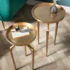 Riess-Ambiente Beistelltische|Goldene Möbel > 2er Set Beistelltische ABSTRACT 60cm gold Metall rund Shabby Chic Design