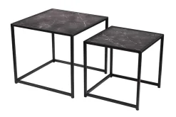 Riess-Ambiente Beistelltische|Couchtische & Truhen > 2er Set Beistelltische SLIM LINE 50cm graphit Metall Couchtische