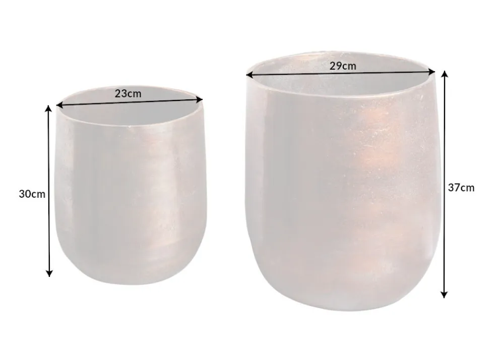Riess-Ambiente Dekoration > 2er Set Blumentopf FLOWERS XL 20/30cm Metall kupfer geflammt