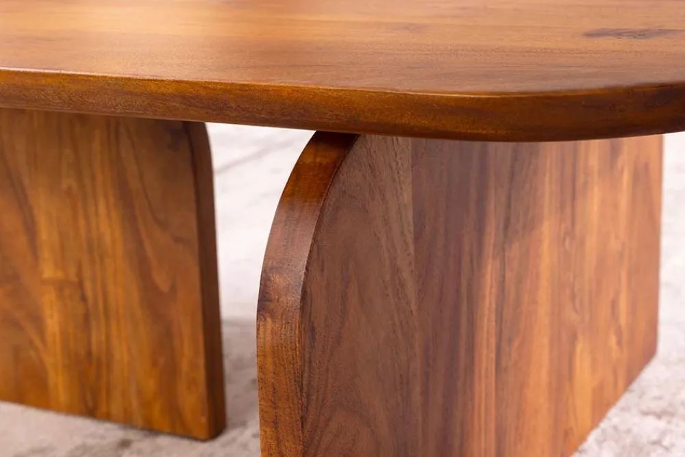 Riess-Ambiente Couchtische & Truhen > 2er Set Couchtische GATSBY 100cm braun Akazienholz organische Form Beistelltisch