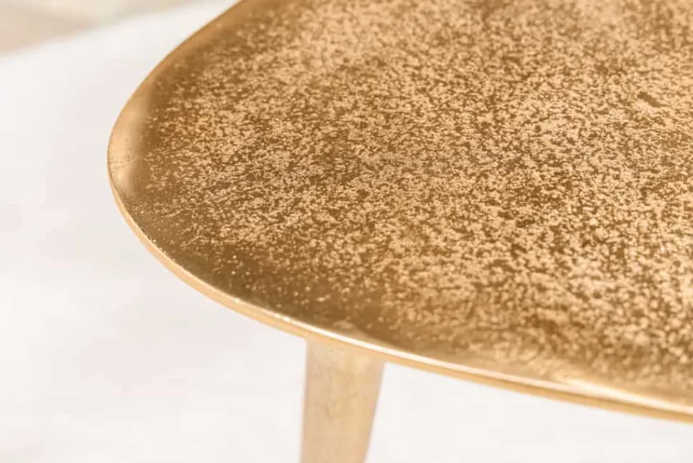Riess-Ambiente Goldene Möbel|Couchtische & Truhen > 2er Set Couchtisch ELEMENTS 50cm gold Metall Handarbeit