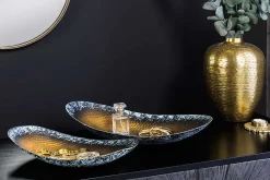 Riess-Ambiente Goldene Möbel|Schalen > 2er Set Deko Schalen ORIENT 45cm gold Hammerschlag Design mit Patina