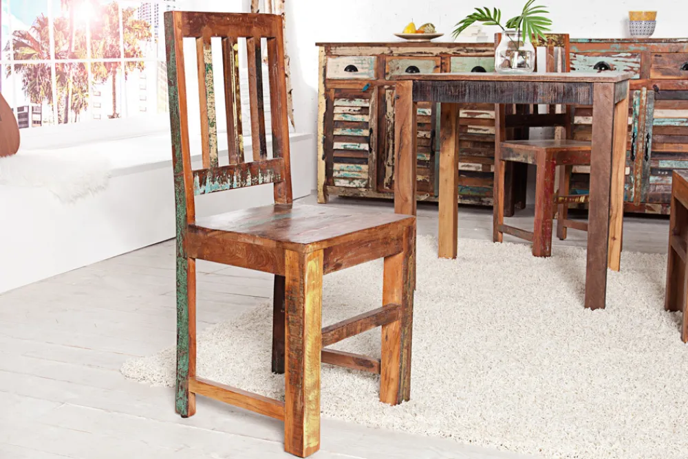 Riess-Ambiente Mehr...|Massivholzstühle > 2er Set Massiver Holz Stuhl JAKARTA aus recycelten Fischerbooten