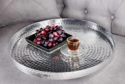 Riess-Ambiente Couchtische & Truhen > 2er Set Runde Couchtische ELEMENTS 60cm silber schwarz Metall Tabletttisch Beistelltisch