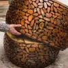 Riess-Ambiente Mehr...|Couchtische & Truhen > 2er Set Runde Couchtische STONE MOSAIC 65cm kupfer Mangoholz Metall Mosaik Design handmade