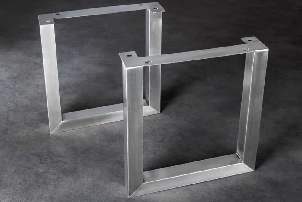 Riess-Ambiente Industrial Loft|Esstische > 2er Set Tischgestell U-FRAME 70cm Edelstahl gebürstet matt Tischbeine Kufe Esstisch