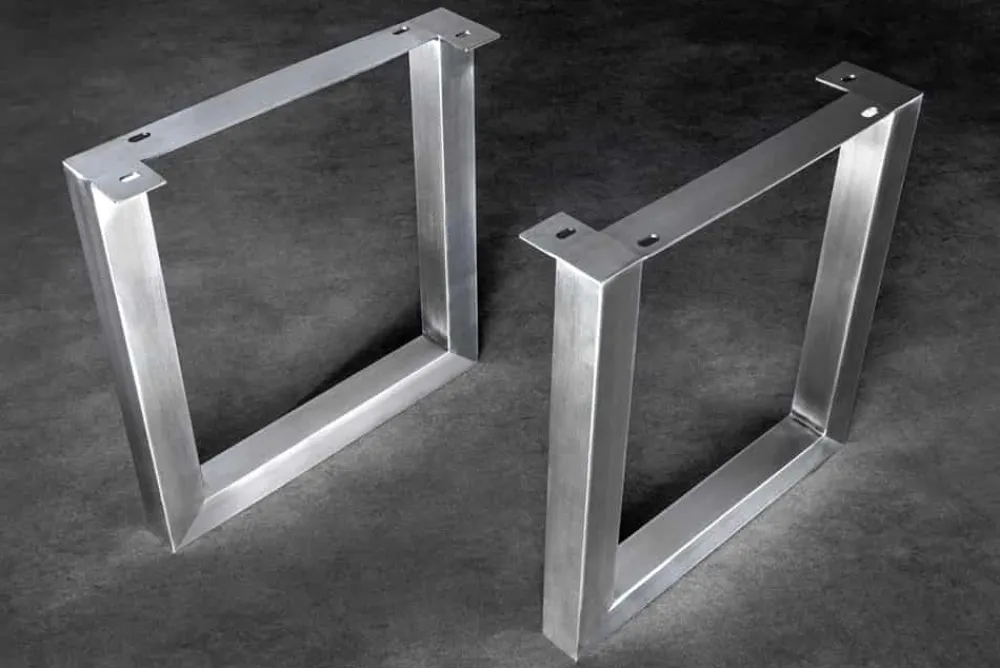 Riess-Ambiente Industrial Loft|Esstische > 2er Set Tischgestell U-FRAME 70cm Edelstahl gebürstet matt Tischbeine Kufe Esstisch