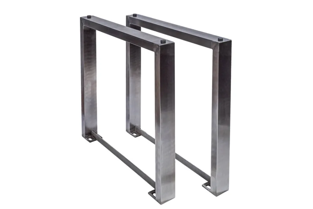 Riess-Ambiente Industrial Loft|Esstische > 2er Set Tischgestell U-FRAME 80cm Edelstahl gebürstet matt Tischbeine Kufe Esstisch