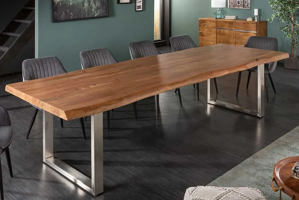 Riess-Ambiente Industrial Loft|Esstische > 2er Set Tischgestell U-FRAME 80cm Edelstahl gebürstet matt Tischbeine Kufe Esstisch
