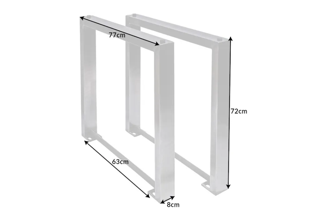 Riess-Ambiente Industrial Loft|Esstische > 2er Set Tischgestell U-FRAME 80cm Edelstahl gebürstet matt Tischbeine Kufe Esstisch