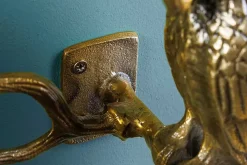 Riess-Ambiente Goldene Möbel|Garderoben > 2er Set Wandgarderobe WILDLIFE BIRDS 45cm gold Metall Hammerschlag Design handmade