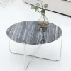 Riess-Ambiente Couchtische & Truhen > Exklusiver Couchtisch NOBLE 65cm grau echter Marmor rund silber Metall
