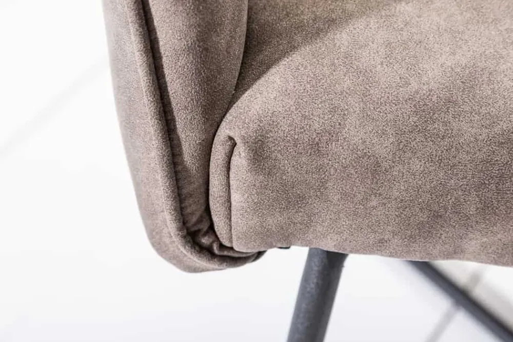 Riess-Ambiente Retro Möbel|Industrial Loft > Exklusiver Design Stuhl LOFT Microfaser vintage taupe mit Armlehne