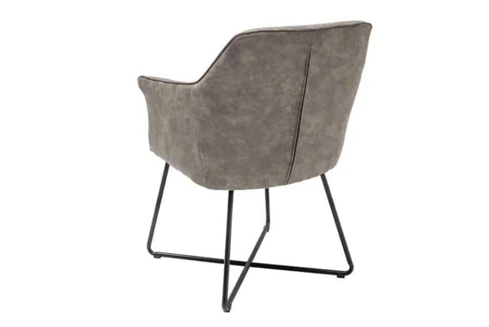 Riess-Ambiente Retro Möbel|Industrial Loft > Exklusiver Design Stuhl LOFT Microfaser vintage taupe mit Armlehne
