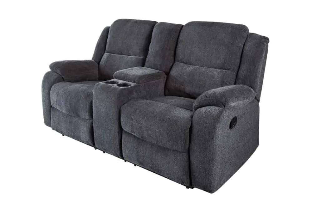 Riess-Ambiente 2-Sitzer Sofa|Sessel > Exklusiver 2er Kinosessel HOLLYWOOD dunkelgrau Fernsehsessel mit Liegefunktion