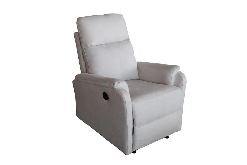 Riess-Ambiente Sessel > Exklusiver 1er Kinosessel HOLLYWOOD beige Strukturstoff elektrische Liegeposition