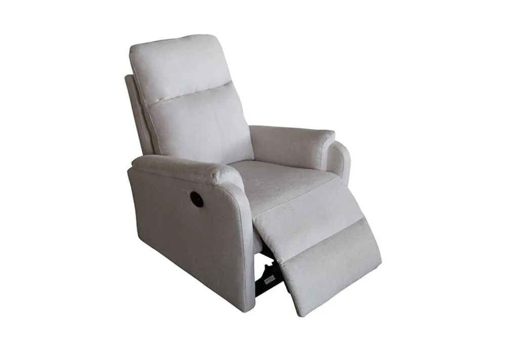 Riess-Ambiente Sessel > Exklusiver 1er Kinosessel HOLLYWOOD beige Strukturstoff elektrische Liegeposition