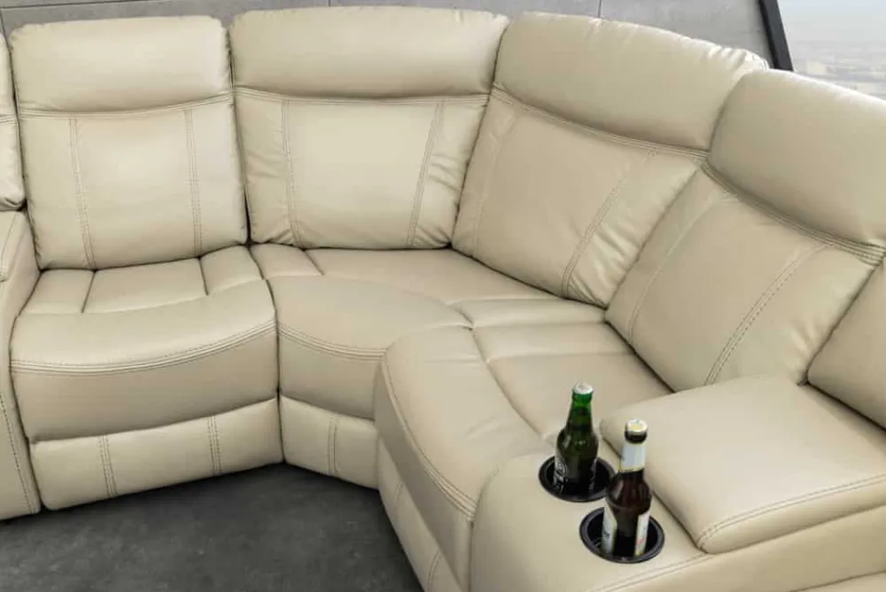 Riess-Ambiente Sessel > Exklusiver 5er Kinosessel HOLLYWOOD beige Ecksofa Getränkehalter Stauraum