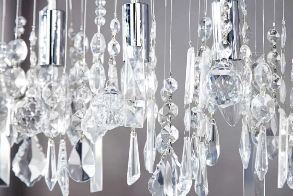 Riess-Ambiente Hängelampen > Extravagante Hängelampe DIAMONDS XL 120cm Kristall Lampe mit 9 Leuchten