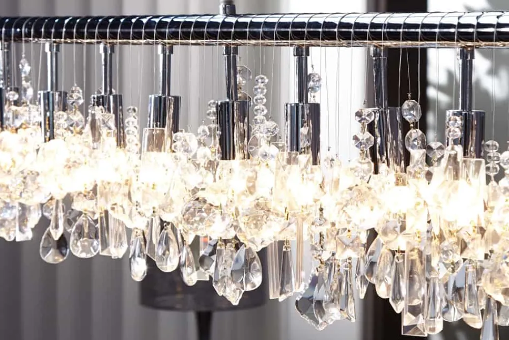 Riess-Ambiente Hängelampen > Extravagante Hängelampe DIAMONDS XL 120cm Kristall Lampe mit 9 Leuchten