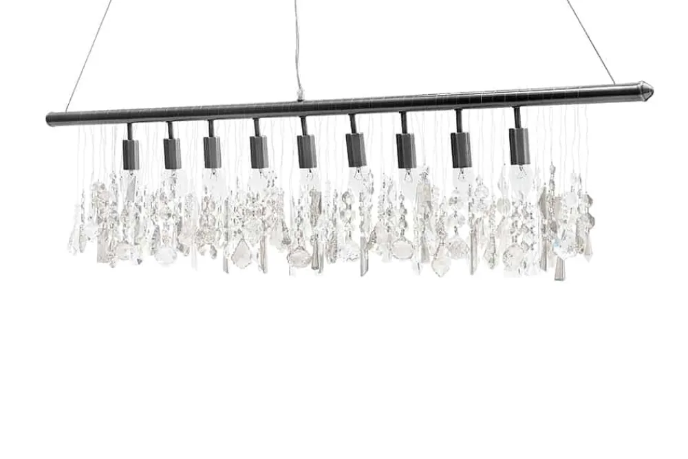 Riess-Ambiente Hängelampen > Extravagante Hängelampe DIAMONDS XL 120cm Kristall Lampe mit 9 Leuchten