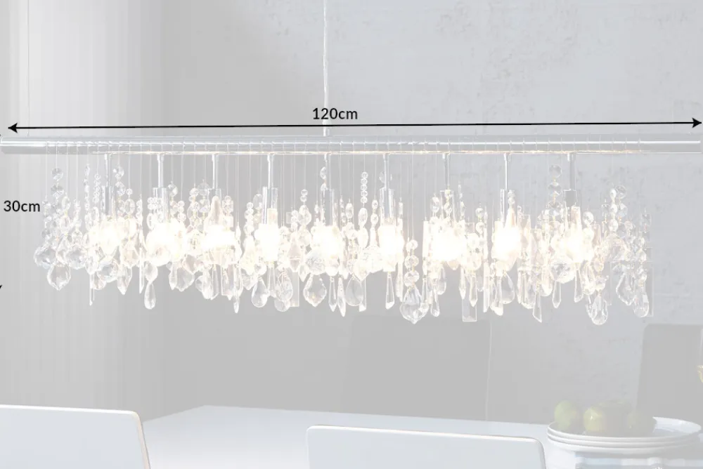 Riess-Ambiente Hängelampen > Extravagante Hängelampe DIAMONDS XL 120cm Kristall Lampe mit 9 Leuchten