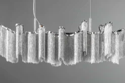 Riess-Ambiente Hängelampen > Extravagante Hängeleuchte ROYAL 120cm silber Hängelampe