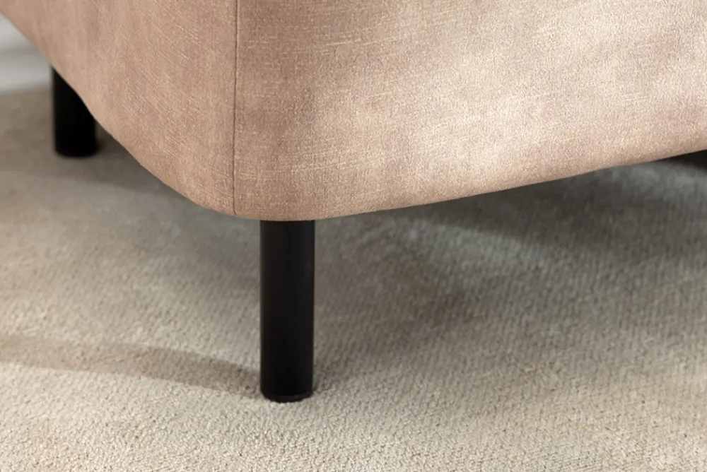 Riess-Ambiente Sitzbänke|Samt Möbel > Extravagante Polsterbank EN VOGUE 120cm beige Samt mit Stauraum schwarze Metallbeine