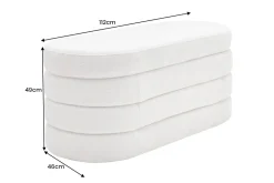 Riess-Ambiente Skandinavisch|Sitzbänke > Extravagante Polsterbank VOGUE 115cm creme weiß Bouclé Sitzbank mit Stauraum