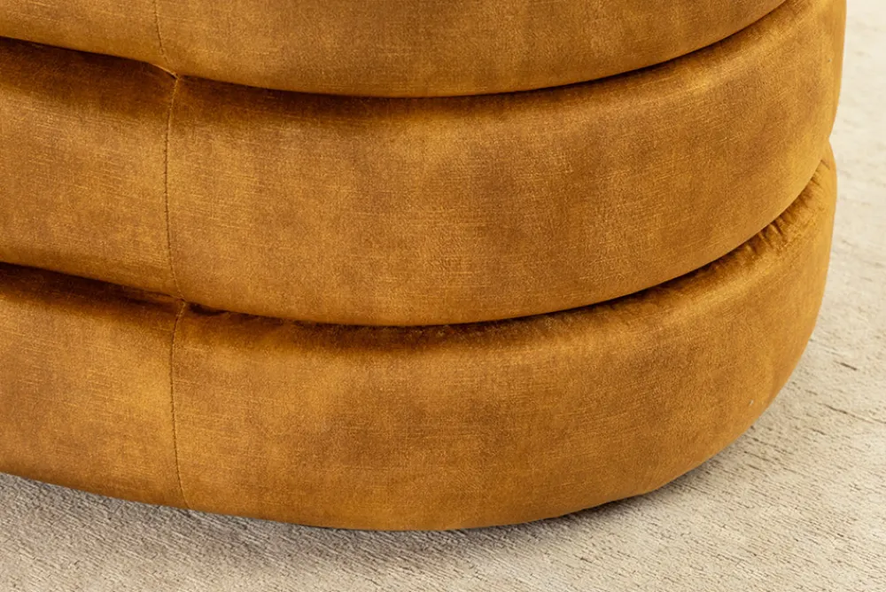 Riess-Ambiente Skandinavisch|Sitzbänke > Extravagante Polsterbank VOGUE 115cm senfgelb Samt Sitzbank mit Stauraum