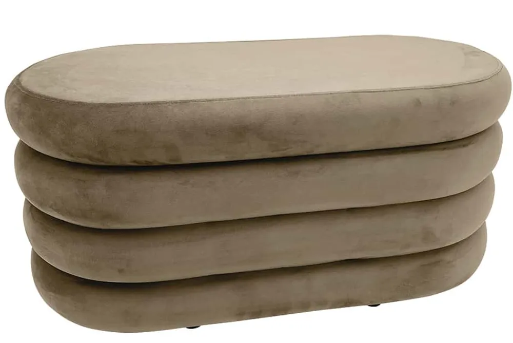 Riess-Ambiente Sitzbänke|Samt Möbel > Extravagante Polsterbank VOGUE 85cm champagner Samt Sitzbank mit Stauraum