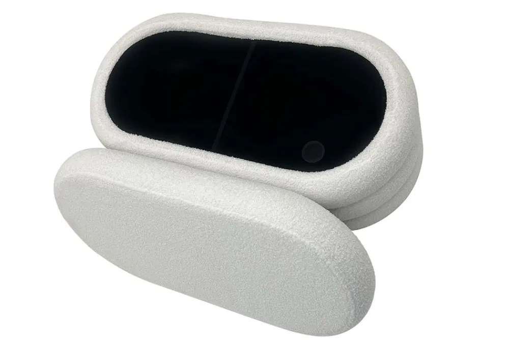 Riess-Ambiente Sitzbänke > Extravagante Polsterbank VOGUE 85cm weiß Bouclé Sitzbank mit Stauraum
