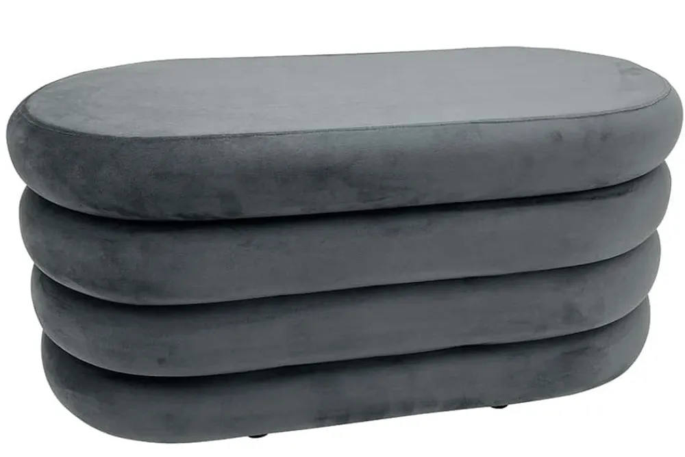Riess-Ambiente Sitzbänke|Samt Möbel > Extravagante Polsterbank VOGUE 85cm grau Samt Sitzbank mit Stauraum