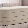 Riess-Ambiente Skandinavisch|Sitzbänke > Extravagante Polsterbank VOGUE 115cm taupe Bouclé Sitzbank mit Stauraum