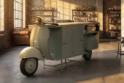 Riess-Ambiente Mehr...|Konsolentische > Extravaganter Barschrank SCOOTER 250cm salbei Retro-Konsole Motorroller mit Mangoholz Upcycling