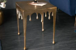 Riess-Ambiente Beistelltische|Goldene Möbel > Extravaganter Beistelltisch LIQUID LINE S 34cm gold Tropfen-Design