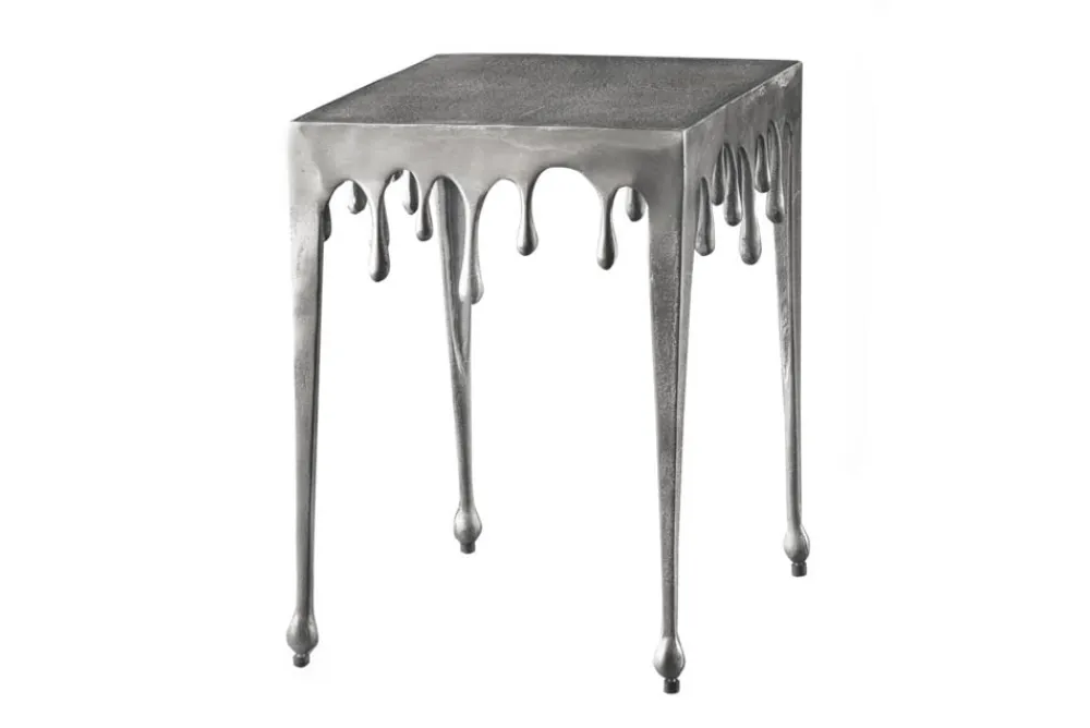Riess-Ambiente Beistelltische > Extravaganter Beistelltisch LIQUID LINE S 34cm silber Tropfen-Design