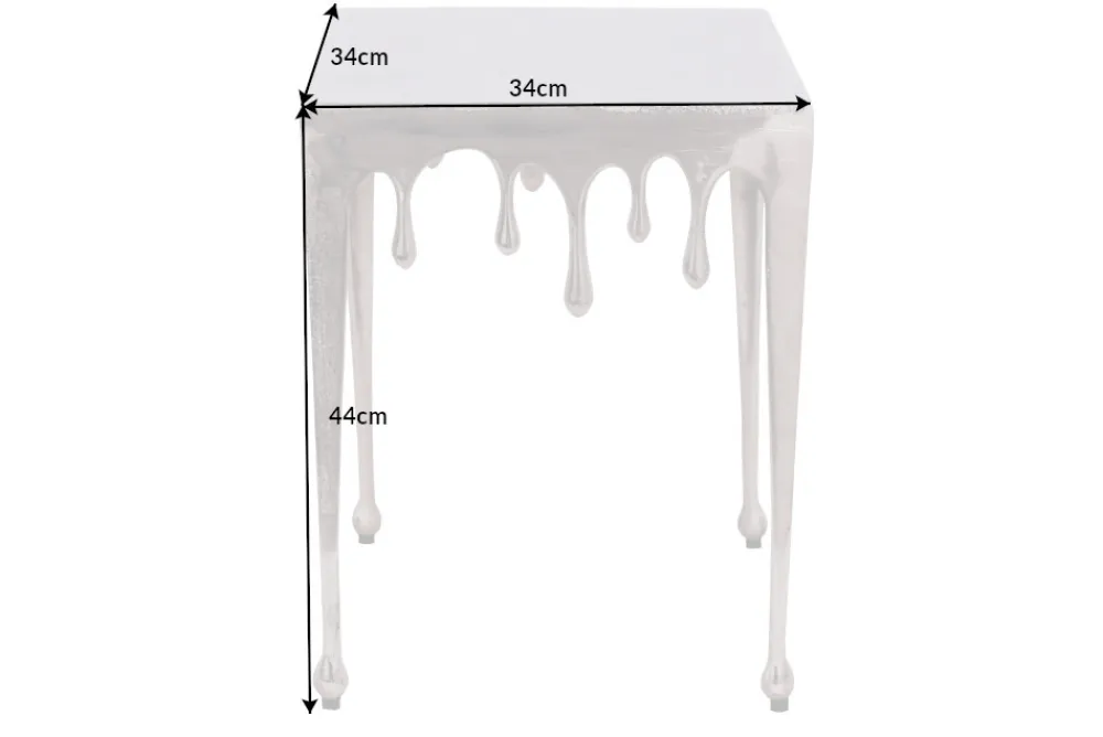 Riess-Ambiente Beistelltische > Extravaganter Beistelltisch LIQUID LINE S 34cm silber Tropfen-Design