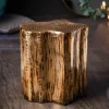 Riess-Ambiente Beistelltische|Goldene Möbel > Extravaganter Beistelltisch ORGANIC ORIENT 45cm gold Metall Baumstamm Design