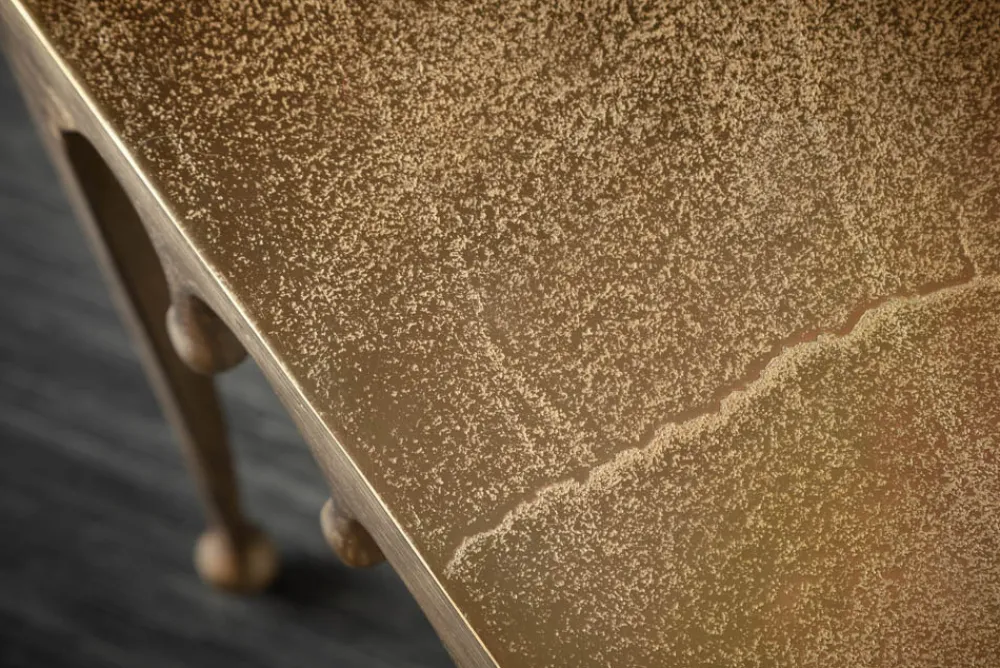Riess-Ambiente Goldene Möbel|Couchtische & Truhen > Extravaganter Couchtisch LIQUID LINE L 46cm gold Tropfen-Design
