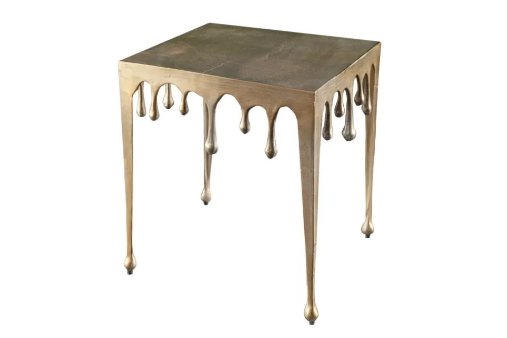 Riess-Ambiente Goldene Möbel|Couchtische & Truhen > Extravaganter Couchtisch LIQUID LINE L 46cm gold Tropfen-Design