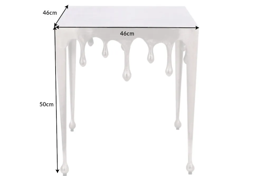 Riess-Ambiente Couchtische & Truhen > Extravaganter Couchtisch LIQUID LINE L 46cm silber Tropfen-Design