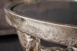 Riess-Ambiente Couchtische & Truhen > Extravaganter Couchtisch MATADOR 56cm bronze Stierkopf mit Glasplatte