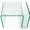 Riess-Ambiente Beistelltische|Couchtische & Truhen > Extravaganter Glas Couchtisch FANTOME 50cm Beistelltisch mit Ablage für Magazine transparent