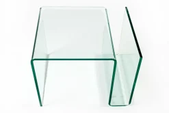 Riess-Ambiente Beistelltische|Couchtische & Truhen > Extravaganter Glas Couchtisch FANTOME 50cm Beistelltisch mit Ablage für Magazine transparent