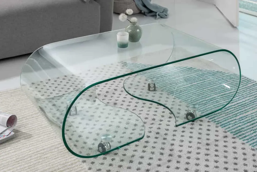 Riess-Ambiente Couchtische & Truhen > Extravaganter Glas Couchtisch FANTOME 90cm transparent
